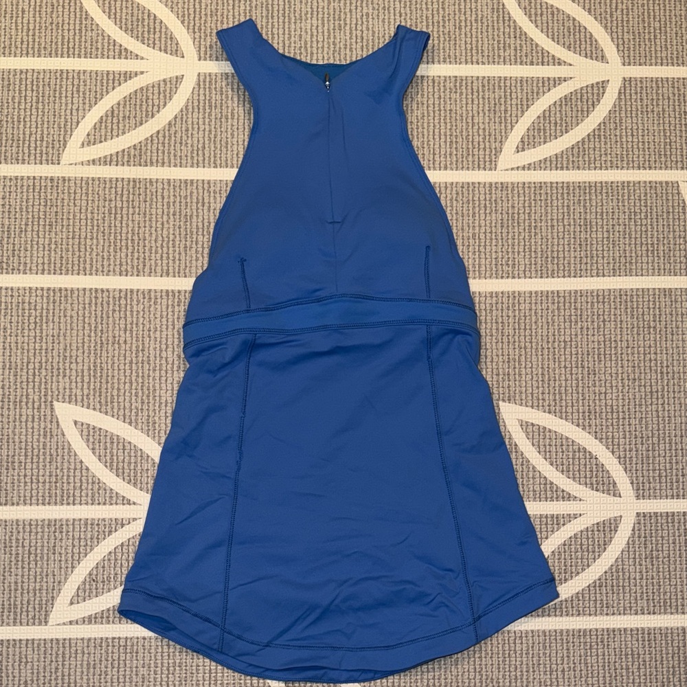 Lululemon Zippered High Neck | Built in Bra | Flare Tank | Size S | Blue